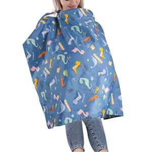KINBOM Cotton Nursing Cover, Blue Breastfeeding Cover with Dinosaur Patterns 360°Full Privacy Nursing Poncho Multi Use for Baby Car Seat Canopy Shopping Cart Cover Stroller Cover
