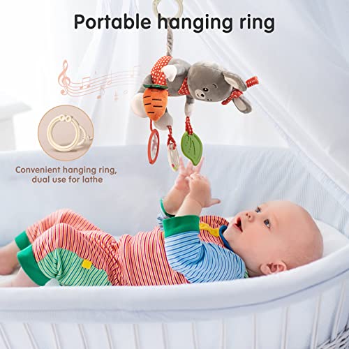 Baby Sensory Toy with Rattle&Teether,Soft Plush Rabbit Toy for Early Development, Hanging Stroller Crinkle Toy and Car Seat Toy from 0 3 6 Months Old Baby Girls or Boys,Gray Newborn Gift (Rabbit) | The Storepaperoomates Retail Market - Fast Affordable Shopping