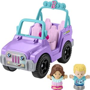 Fisher-Price Little People Barbie Toddler Toy Car with Music Sounds and 2 Figures, Beach Cruiser