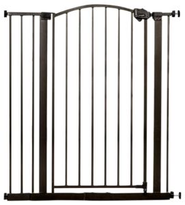 Regalo Home Accents Extra Tall Gate, Includes Two 4-Inch Extension Kit, Extends to 39.5″, Includes 4 Pack Pressure Mount Kit and 4 Pack Wall Mount Kit, Bronze