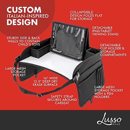 Lusso Gear “Toddler Travel Time” Bundle – Black – Kids Travel Tray, Back Seat Organizer, Car Seat Organizer, Car Trash Can | The Storepaperoomates Retail Market - Fast Affordable Shopping