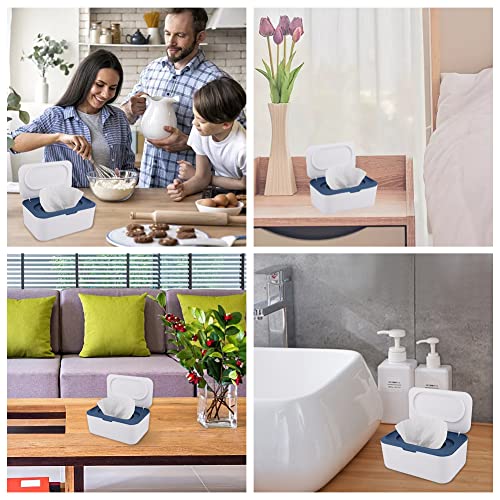 RVXlRDN Baby Wipes Dispenser, Wipes Dispenser, Baby Wipe Holder for Fresh Wipes, Wipes Containers with Spring Drawer Tray (Grey and Blue).(Blue) | The Storepaperoomates Retail Market - Fast Affordable Shopping