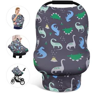 Baby Car Seat Cover, Rquite Infant Car Seat Cover Canopy Nursing Cover Breastfeeding Scarf Multi Use Covers Up for Baby Stroller Feeding High Chair Shopping Cart – Newborn Essentials