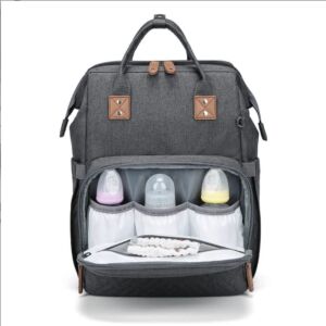NAACOO Diaper Bag Backpack with Changing Table Mominside 3-in-1 Infant Bag +20 Pockets Detachable Foldable Bassinet Mommy Bag, Stroller Straps, USB Charging Port