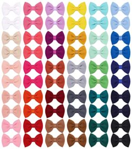 60PCS Baby Hair Clips Bows for Girls Fully Lined Clips for Fine Hair Barrettes Toddler Hair Accessories for Infant Baby Girls in Pairs