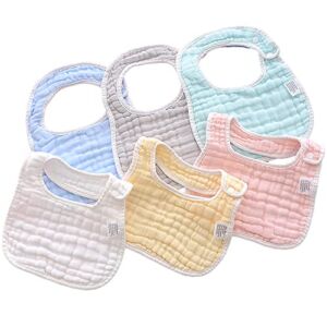 Bibs Baby Muslin Bibs unisex-Baby Drool Bibs Lap-shoulder Drool Cloths Adjustable Multi-Use Scarf Bibs 8-Layer 100% Organic Cotton With Super Absorbent& Soft Drooling Bibs Breathable for Boys Girls