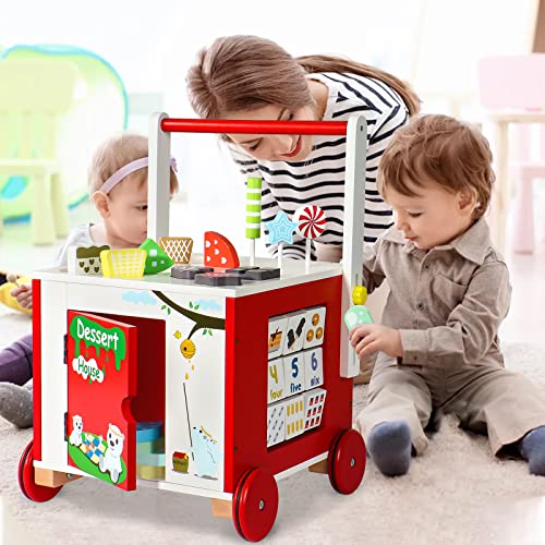 Baby Walker for Girls Boys Toddler Toys Age 1-2 Baby Activity Center Learning Wooden Toys for 1 2 3 Year Old Baby Boy Girl Birthday Gifts Kids Infant Baby Toys 12-18 Months, Assembly Required | The Storepaperoomates Retail Market - Fast Affordable Shopping