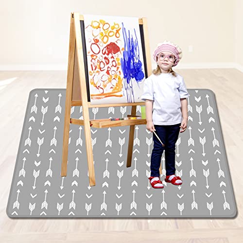 High Chair Mat for Floor Machine Washable, Splat Mat for Under High Chair 51″ Large Waterproof, Baby Spill Mat for Art and Crafts Silicone Non Slip – Gray Arrow | The Storepaperoomates Retail Market - Fast Affordable Shopping