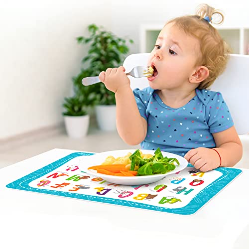 NiBaby Educational Placemats for Kids Reusable Wipeable – Toddler Placemats for Learning Alphabet ABC Color Number Shape – Kids Placemats for Dining Table Kindergarten – Set of 4 | The Storepaperoomates Retail Market - Fast Affordable Shopping