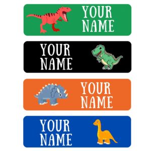 128 Custom Waterproof Dishwasher Safe Kid Name Labels for Daycare , School Supply, Baby Bottles, Lunch Boxes and Cups, Travel. Cute Personalized Design Name Stickers (Pattern 3)