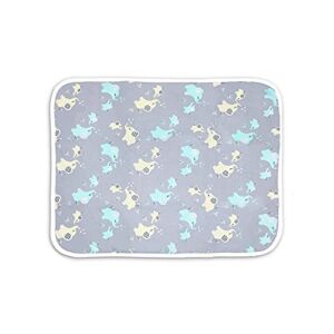 Baby Diaper Changing Pad，31.5” X 43.3”Washable Reusable Breathable Leak Proof Infant Portable Travel Nappy Multi Function Washable Mat for Home and Outdoor (Gray Elephant)