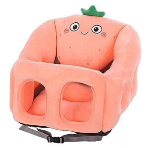 Baby Sofa Support Chair, Soft Plush Cartoon Animals Baby Sitting Chair Learning to Sit Cushion Seats, Comfy Plush Infant Seats (Strawberry,15.7″x15.7″x12.5″)