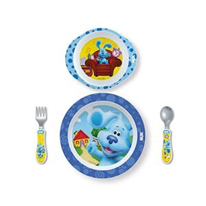 NUK Blue’s Clues Kids Dinnerware Bundle | Includes Baby Spoon, Fork, Plate and Bowl for Toddlers 12+ Months