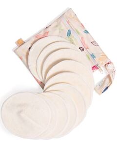 Organic Washable Breast Pads 10 Pack | Reusable Nursing Pads for Breastfeeding with Carry Bag