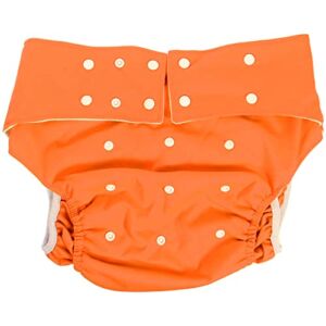 DOITOOL Washable Adult Diaper Adjustable Leak Free Diapers Breathable Reusable Incontinence Care Underwear for Woman Man Elderly Orange