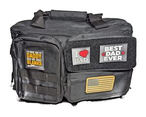 Military Diaper Messenger Molle Bag for Dads with Changing Pad, Bottle Holder, Dirty Diaper Bag and Patches (Black)