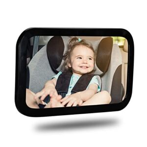 Aoutrow 360 Degree Baby Car Mirror, Rearview Baby Mirror, Safety Toddlers Rear Facing Car Seat Mirror, Crystal Clear View,Safety, Shatterproof, Adjustable