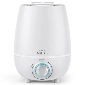 Cool Mist Humidifiers, Ultrasonic Air Humidifier for Bedroom, Baby, Nursery, Home, Super Quiet, 3L Top Fill Humidifier with 360° Rotatable Nozzle, Essential Oils Tray, Auto Shut-Off, Easy to Clean