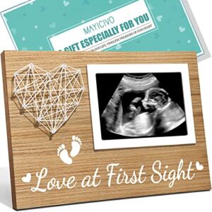 New Mom Gifts Baby Ultrasound Picture Frame Sonogram Keepsake Frame, Christmas Pregnancy Gifts for First Time Mom Dad, Pregnancy Announcements Gender Reveal Baby Shower Gifts Nursery Decor-4×6 Photo