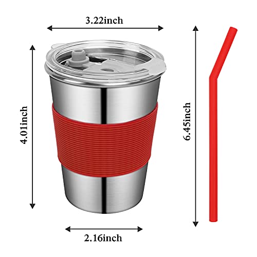 Rommeka kids cups with straws and lids, Reusable Stainless Steel Sippy Cup Spill Proof Drinking Glasses Party Cups for Children, Adults, Toddlers (12oz with straw) | The Storepaperoomates Retail Market - Fast Affordable Shopping