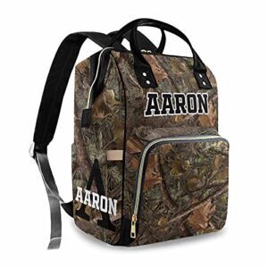 Personalized Camo Diaper Bag Backpack with Monogrammed, Custom Travel Backpack for Men, New Dad Gifts for Men, Male Diaper Bag for Baby Boy and Girl, Multi-Function Large Capacity Baby Bag