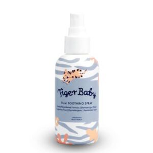 Tiger Baby Soothing Diaper Spray, Plant-Based Natural & Organic Diaper Area Cooling Spray for Mom’s & Babies, Hypoallergenic, Pediatrician Tested, Fragrance Free, & Dermatologist Tested, 4 Oz