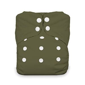 Thirsties Natural One Size All in One Reusable Cloth Diaper, Snap Closure, Olive