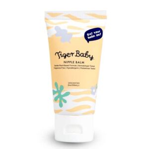 Tiger Baby Nipple Cream, Nipple Balm for Breastfeeding, Plant-Based Natural and Organic Nipple Butter, Safe for Nursing & Dry Skin, Cruelty Free, 2 Ounces