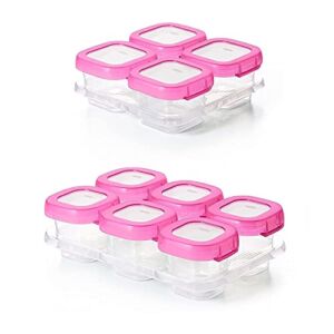 OXO Tot Baby Blocks Freezer Storage Containers, Pink, Set of 10