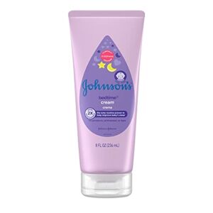 Johnson’s Baby Bedtime Moisturizing Body Cream, Relaxing Aromas, Night Time Baby Massage Cream for Dry Skin Relief, Hypoallergenic, No Parabens, Phthalates or Dyes, 8 fl. oz