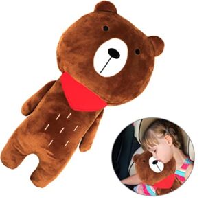 Seat Belt Pillow for Kids，Teddy The Bear Seat Belt Cover Vehicle Protect Shoulder Pads Seat Strap Pillows Kids Seat Belt Cushion for Kids of All Ages All Cars Seat Belts