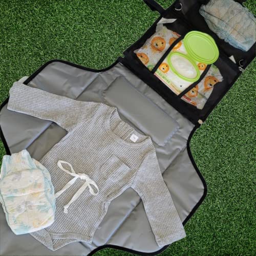 Portable Changing Pad–Grey-Convenient 2 in 1 Travel Diaper Changing Station Bag | The Storepaperoomates Retail Market - Fast Affordable Shopping
