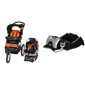 Baby Trend Expedition Jogger Travel System, Millennium Orange + Baby Trend EZ Flec Loc 32 Infant Car Seat Base, Black