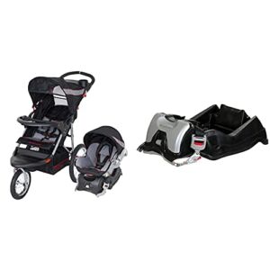 Baby Trend Expedition LX Travel System, Millennium + Baby Trend EZ Flec Loc 32 Infant Car Seat Base, Black
