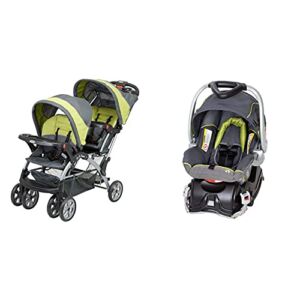Baby Trend Sit N Stand Double, Carbon + Baby Trend EZ Flex Loc Infant Car Seat, Carbon