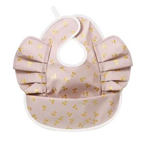 PandaEar PU Waterproof Baby Feeding Bib Toddler Bibs with Food Catcher for Babies and Infants