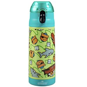 Octonauts Stainless Steel 13 oz Teal Insulated Lunch Water Bottle for Boys or Girls – Easy to Use for Kids – Reusable Spill Proof BPA-Free, From Hit Show Above and Beyond