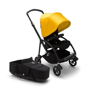 Bugaboo Bee 6 Complete Stroller and Bassinet – Compact, Lightweight, and Easily Foldable Stroller for Travel and City Life – Lemon Yellow/Black