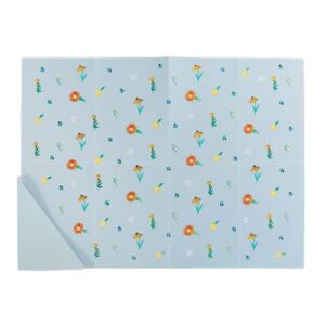 Austin Baby Collection – Silicone Placemat -Foldable for On The Go Convienent Storage – Widflower – Chambray Blue