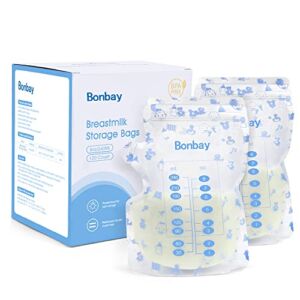 Breastmilk Storage Bags, 120 Pcs Breast Milk Bags for Freezing, Self-Standing BPA & BPS-Free, Leak Proof Double Zipper Seal, Spout & Thickened Design, Breast Feeding Essentials- 8 Oz