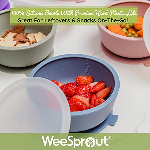 WeeSprout Silicone Suction Bowls (Muted Blue + Muted Green) | The Storepaperoomates Retail Market - Fast Affordable Shopping