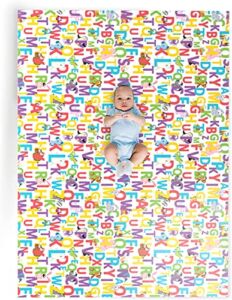 Gelli Mat – Funtime Foam Baby Play Mat – Reversible Alphabet and Zig Zag Print – Great for Tummy Time, Sensory Time, and Play Time – Soft and Durable, Water-Resistant, Non-Toxic, Hypoallergenic.
