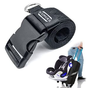 Car Seat Travel Belt, Adjustable Car Seat Travel Strap, Convert Baby Car Seat & Carry-on Luggage into Airport Car Seat Stroller & Carrier Belt, Safe Travel Solution for Transport Car Seat