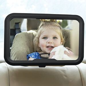 The Peanutshell Back Seat Mirror – Premium Shatterproof Acrylic Baby Mirror for Car, Wide Angle 360 Degrees Fully Adjustable and Easy to Install Baby Travel Essential, Mirror for Car Seat Rear Facing