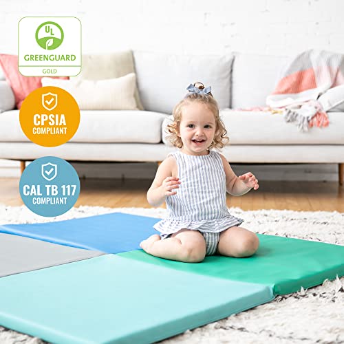 ECR4Kids SoftZone Quad Fold-N-Go Activity Mat, Colorful Soft Toddler Crawling and Tummy Time Foam Mat, Padded Infant Floor Mat, Safe Active Play for Babies, Foldable Design – Contemporary | The Storepaperoomates Retail Market - Fast Affordable Shopping