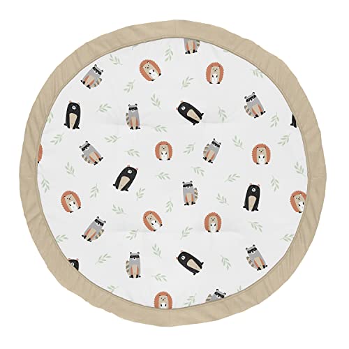 Sweet Jojo Designs Woodland Forest Animals Boy or Girl Baby Playmat Tummy Time Infant Play Mat – Beige, Grey, Black and White Bear Raccoon Hedgehog Gender Neutral | The Storepaperoomates Retail Market - Fast Affordable Shopping