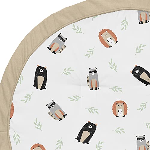 Sweet Jojo Designs Woodland Forest Animals Boy or Girl Baby Playmat Tummy Time Infant Play Mat – Beige, Grey, Black and White Bear Raccoon Hedgehog Gender Neutral | The Storepaperoomates Retail Market - Fast Affordable Shopping