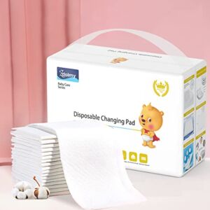 Zdolmy 100 Pack Baby Disposable Changing Pads, Disposable Underpads Waterproof Diaper Changing Pad, Super Soft, Ultra Absorbent & Waterproof, Breathable Underpads Bed Table Protector Mat
