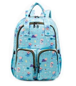 large big capacity weekender diaper bag Backpack tote bag with changing pad(Light Blue)