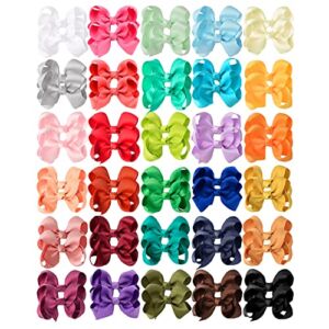 60 Pieces 3″ Hair Bows Baby Girls Alligator Clips Grosgrain Ribbon Barrettes For Babies Girls Toddlers Teens Gifts